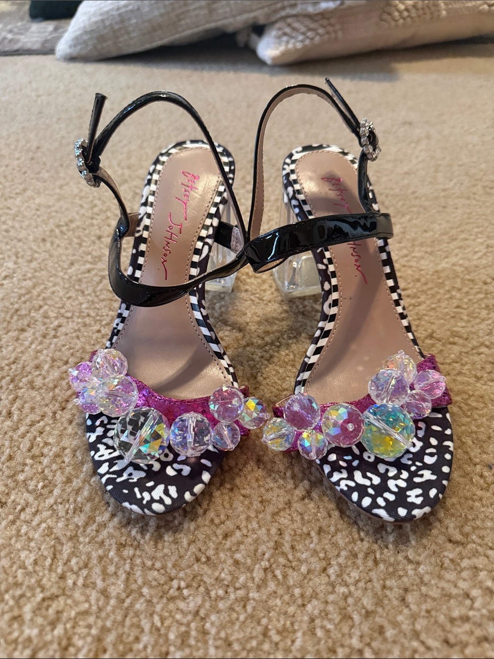 SAMPLE Betsy Johnson Lucite Block Heel